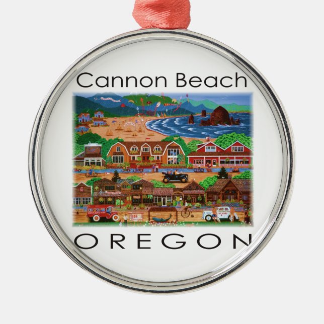 Ornamento De Metal Cannon Beach ~ Oregon (Frente)