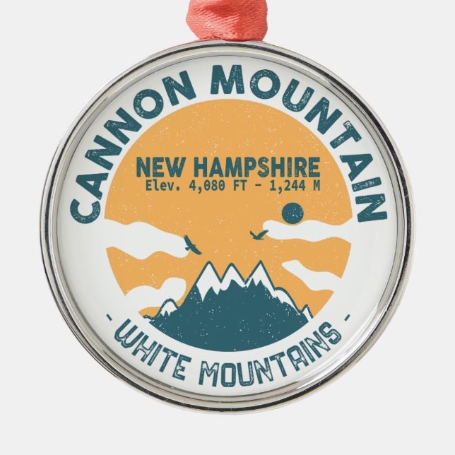 Ornamento De Metal Cannon Mountain New Hampshire Skiing (Frente)