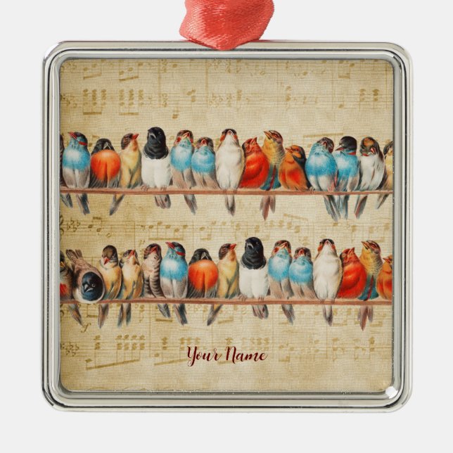 Ornamento De Metal Cantando e Cortando (Frente)