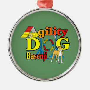 Ornamento De Metal Cão de Agilidade Basenji