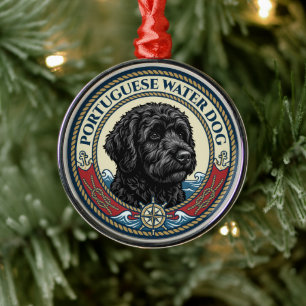 Ornamento De Metal Cão de Água Português - Portie