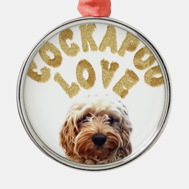Ornamento De Metal Cão de Cockapoo (Frente)