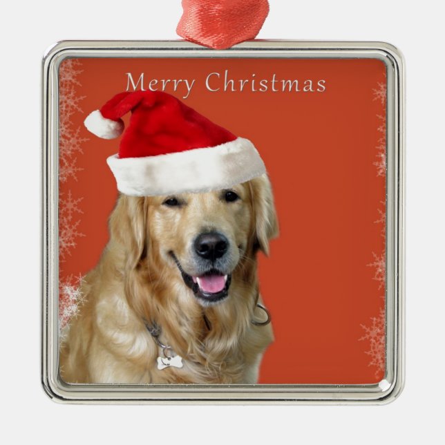 Ornamento De Metal Cão de Natal (Frente)