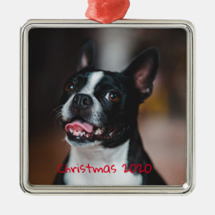 Ornamento De Metal Cão de Pet da Família Feriado Personalizável