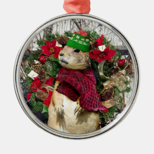 Ornamento De Metal Cão de pradaria do Natal