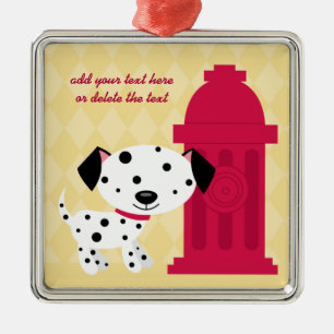 Ornamento De Metal Cão do dalmation dos desenhos animados & ornament