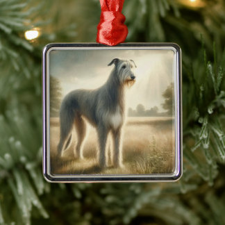 Ornamento De Metal Cão Lobo Irlandês