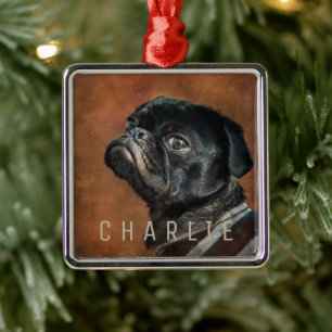 Ornamento De Metal Cão Preto