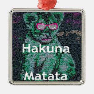 Ornamento De Metal Cãozinho-do-bico-do-bico hakuna matata