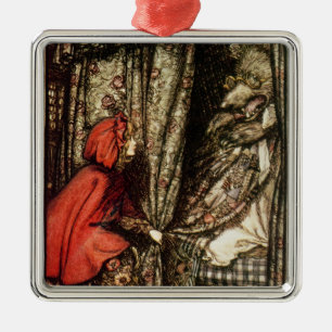 Ornamento De Metal Capa de equitação vermelha pequena de Arthur