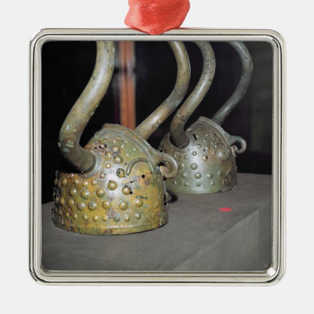 Ornamento De Metal Capacete de Viking (Frente)