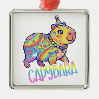 Ornamento De Metal Capybara Kid Core Colorful Art Y2Ktype