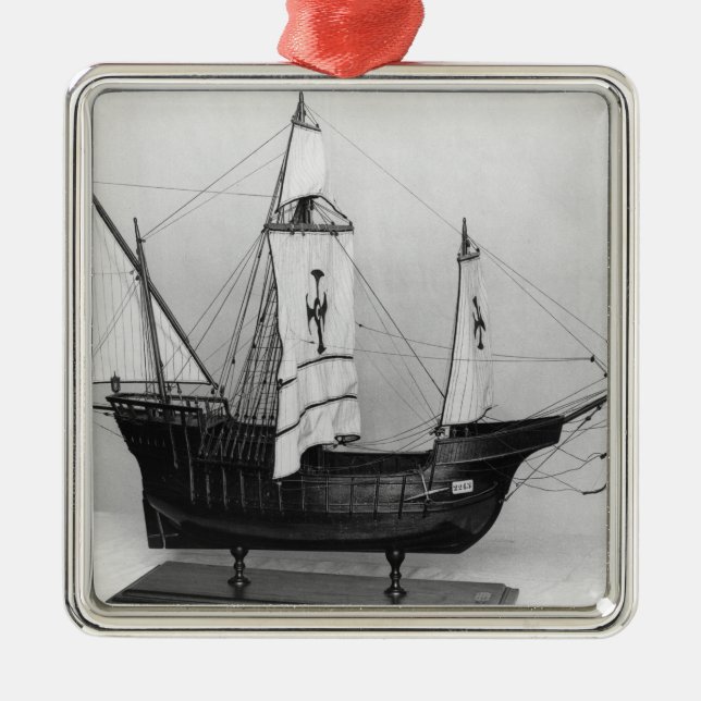 Ornamento De Metal Caravel de Cristóvão Colombo (Frente)