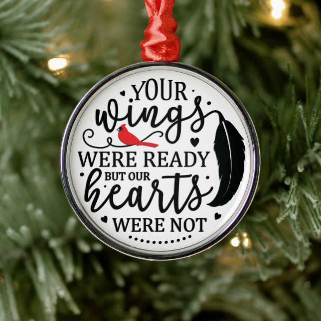 Ornamento De Metal Cardeal/Suas Asas Estavam Prontas (Árvore)