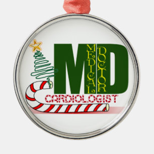 ORNAMENTO DE METAL CARDIÓLOGO FELIZ DE NATAL DO MÉDICO