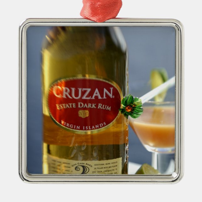 Ornamento De Metal Caribe, Ilhas Virgens. Escuro de Cruzan (Frente)