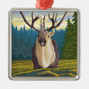 Ornamento De Metal Caribu no selvagem - nacional de Yellowstone