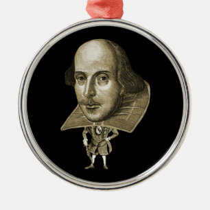 Ornamento De Metal Caricatura de Shakespeare