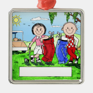 Ornamento De Metal Caricatura personalizada dos desenhos animados do