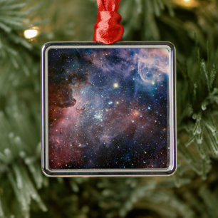 Ornamento De Metal Carina Nebula Vermelha e Azul Telescópio Hubble