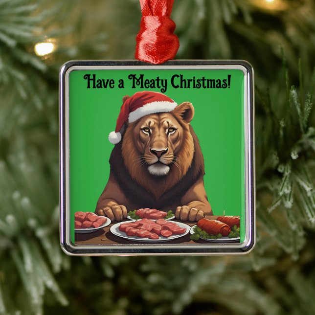 Ornamento De Metal carnivore lion Christmas holiday Ornament (Árvore)