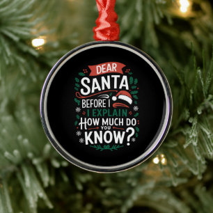 Ornamento De Metal Caro Papai Noel Antes de Explicar Quanto Você Sabe