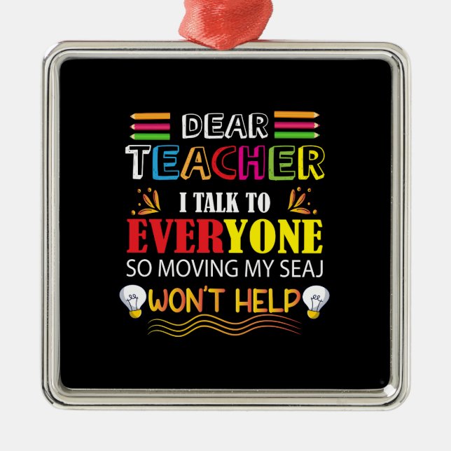 Ornamento De Metal Caro Professor, Falo Com Todos (Frente)