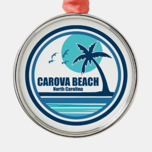 Ornamento De Metal Carova Beach North Carolina Palm Tree Birds