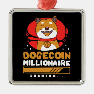 Ornamento De Metal Carregamento do Crypto DogeCoin Millionaire