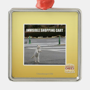ORNAMENTO DE METAL CARRINHO DE COMPRAS INVISÍVEL