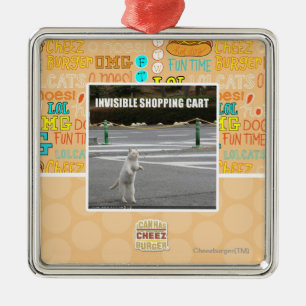 ORNAMENTO DE METAL CARRINHO DE COMPRAS INVISÍVEL