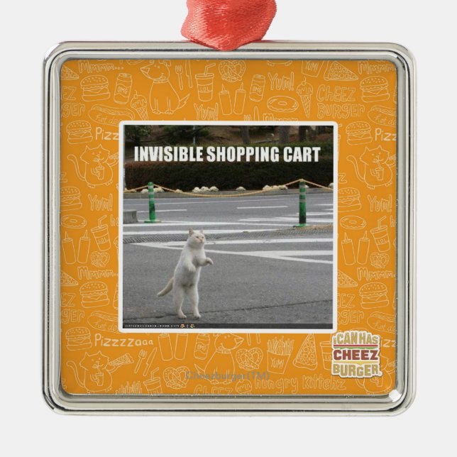 ORNAMENTO DE METAL CARRINHO DE COMPRAS INVISÍVEL (Frente)