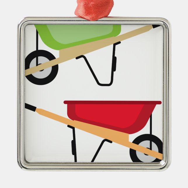 Ornamento De Metal Carrinho de mão de roda (Frente)