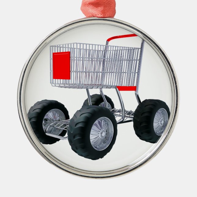 Ornamento De Metal Carrinho de Super compro (Frente)