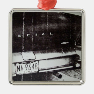 Ornamento De Metal Carro preto e branco