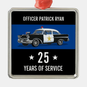 Ornamento De Metal Carro vintage de aposentadoria de polícia - anos