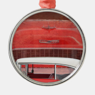 Ornamento De Metal Carros Clássicos Chevy Bel Air Dodge Red White Vi