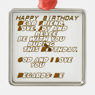 Ornamento De Metal Cartão de aniversário para um amigo cristão