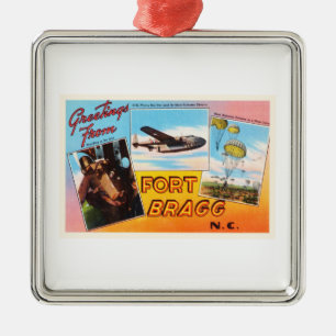 Ornamento De Metal Cartão velho do vintage de Fort Bragg North