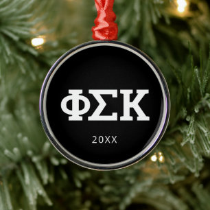 Ornamento De Metal Cartas Phi Sigma Kappa