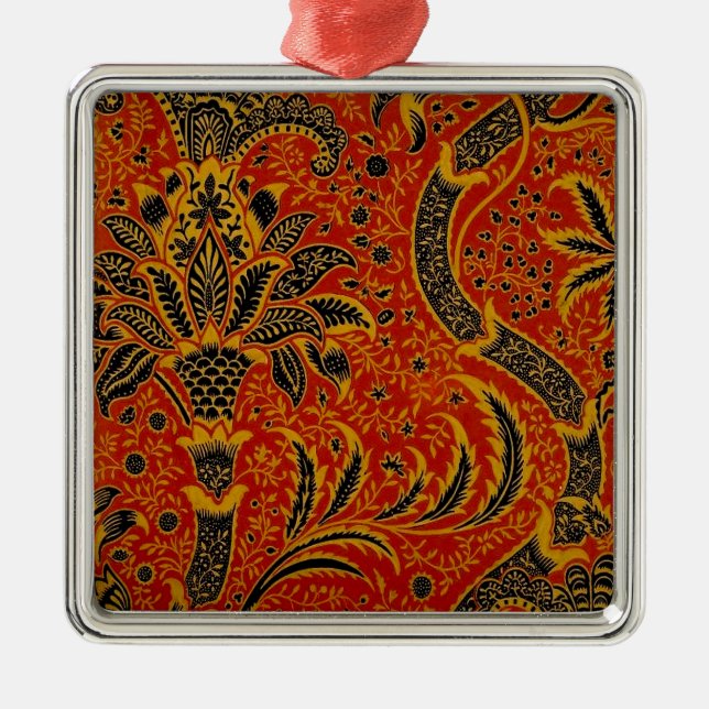 Ornamento De Metal Cartaz antigo William Morris India (Frente)