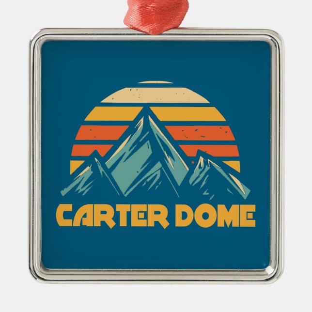 Ornamento De Metal Carter Dome New Hampshire Retro Turquoise (Frente)