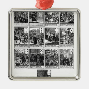 Ornamento De Metal Cartões de jogo que descrevem a destituição