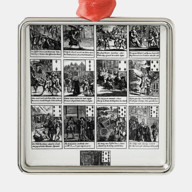 Ornamento De Metal Cartões de jogo que descrevem a destituição (Frente)