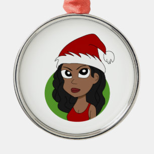 Ornamento De Metal Cartografia da menina de Natal