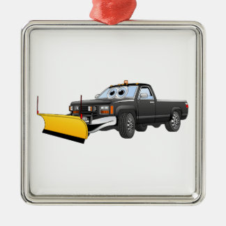 Ornamento De Metal Cartografia Preta Y Pick Up Truck Snow Plow