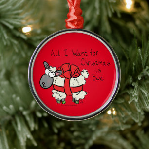 Ornamento De Metal Cartoon para Crianças de Ovelha de Natal