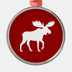 Ornamento De Metal Casa Branca no Natal Vermelho