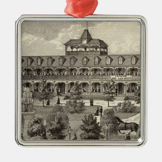 Ornamento De Metal Casa da opinião do lago no parque de Asbury, NJ (Frente)