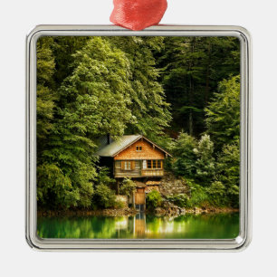 Ornamento De Metal Casa do lago cabin